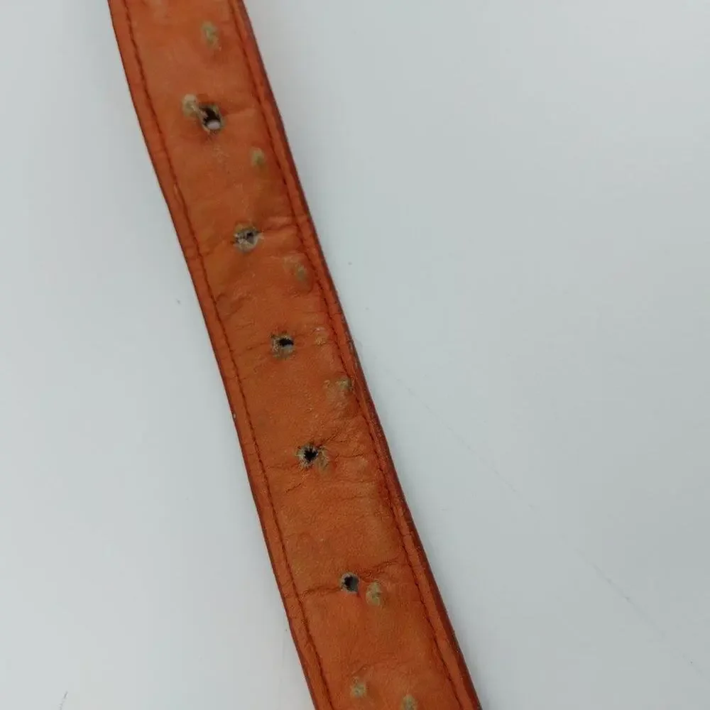 Child's Boy Rodeo Mexican Western Ostridge Embossed Brown Leather Belt 20